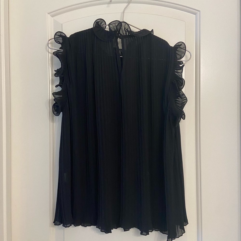 Zara Black Ruffled Blouse - Picture 3 of 4
